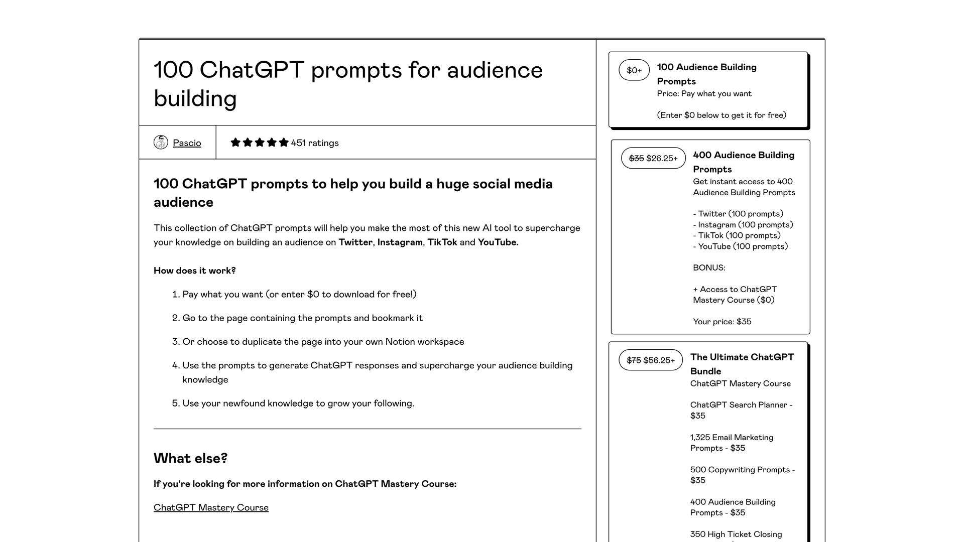 100 ChatGPT Audience Building Prompts