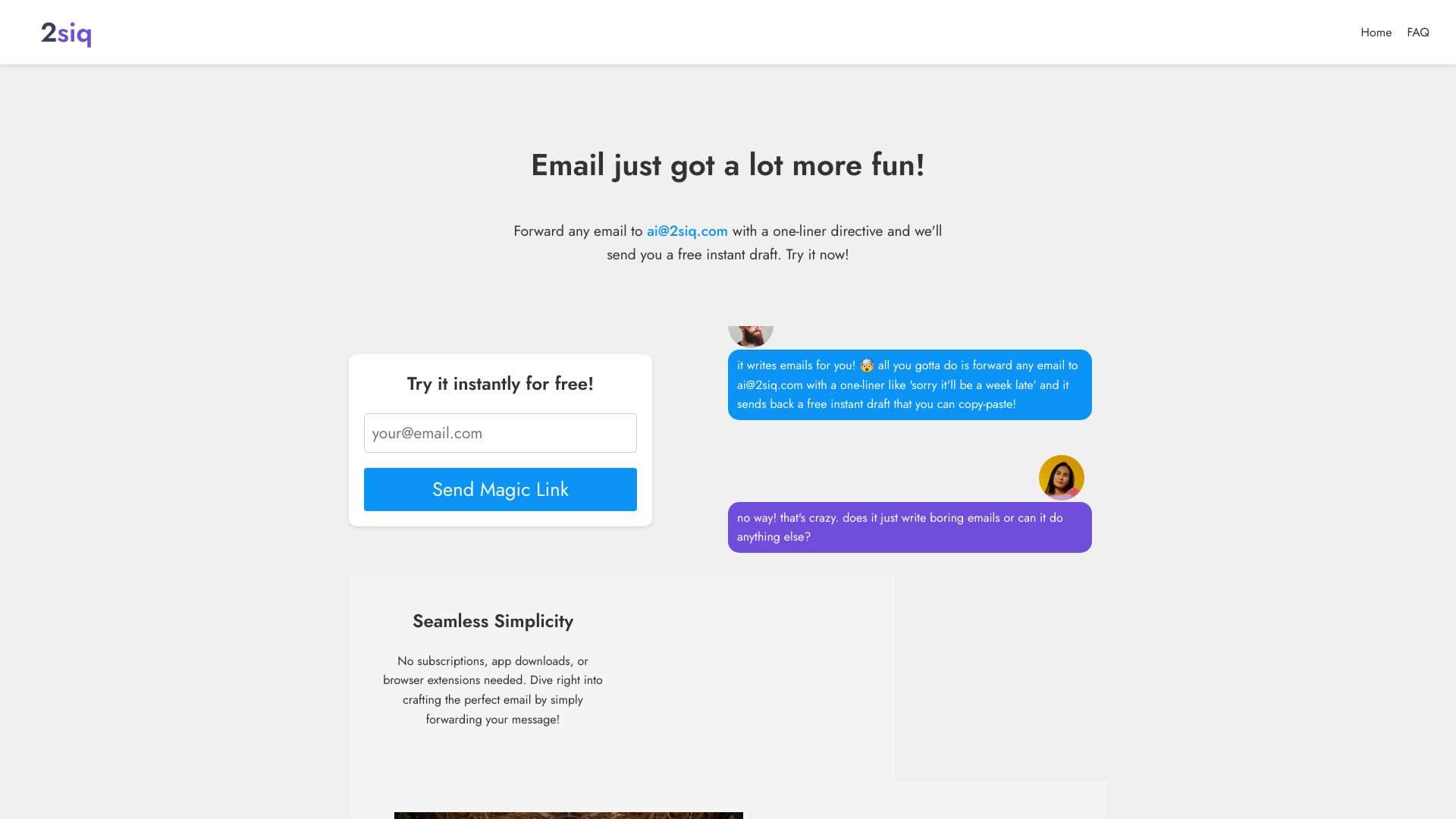 2siq - Effortless AI Email Replies