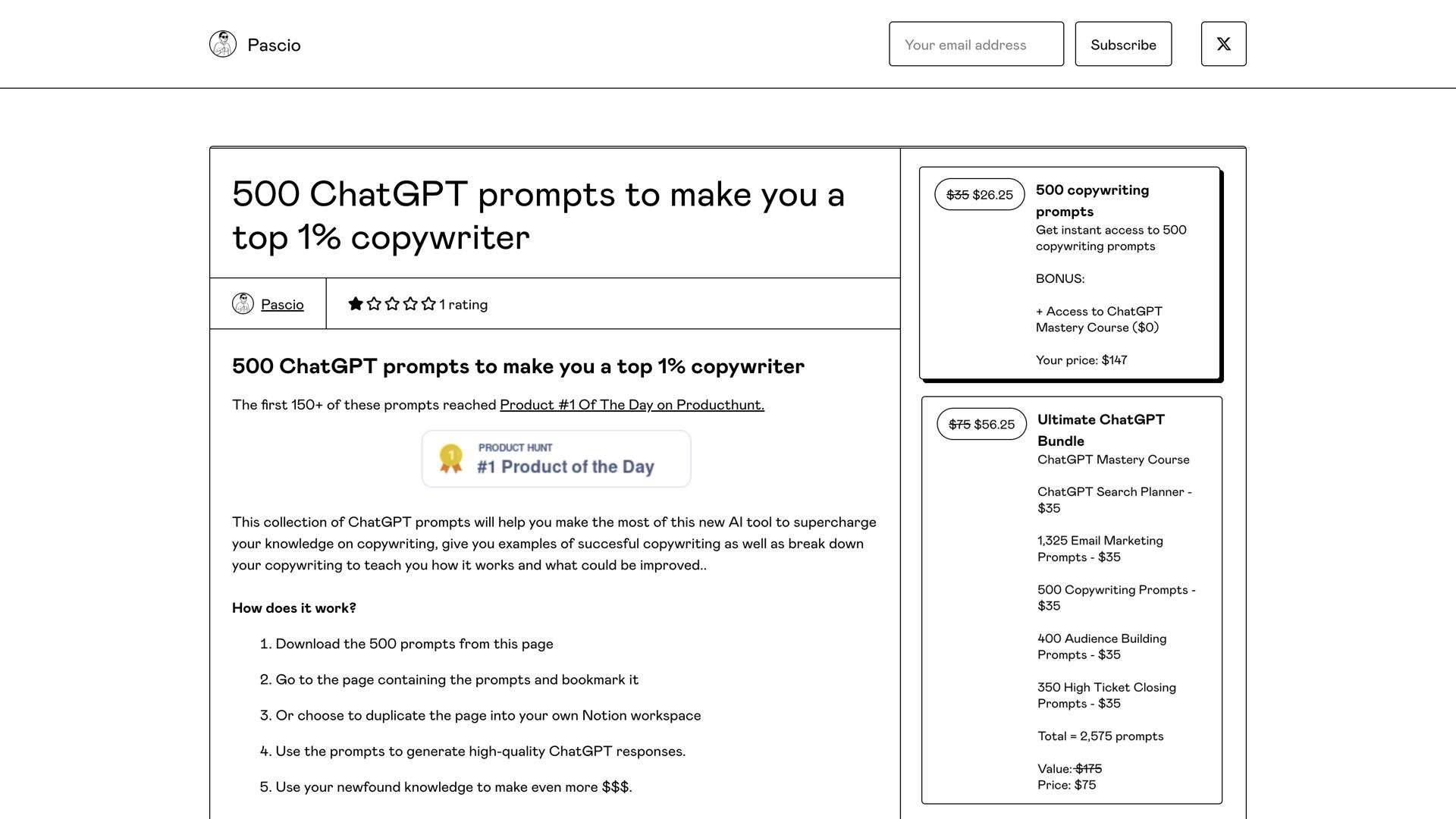 500 ChatGPT Copywriting Prompts Bundle