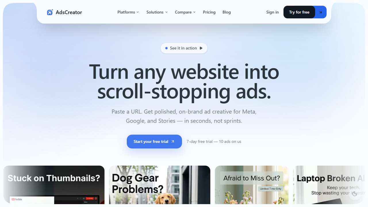 AI Ad Generator — Turn Any URL Into On-Brand Ads