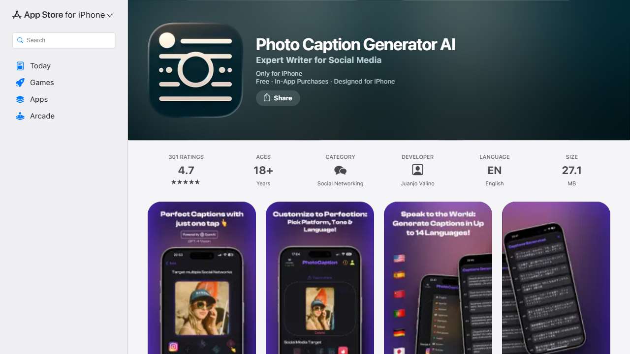 AI PhotoCaption—Text Generator