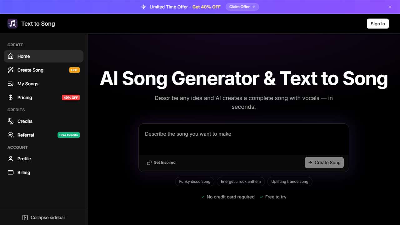 AI Song Generator – Text to Song & Lyrics to Music