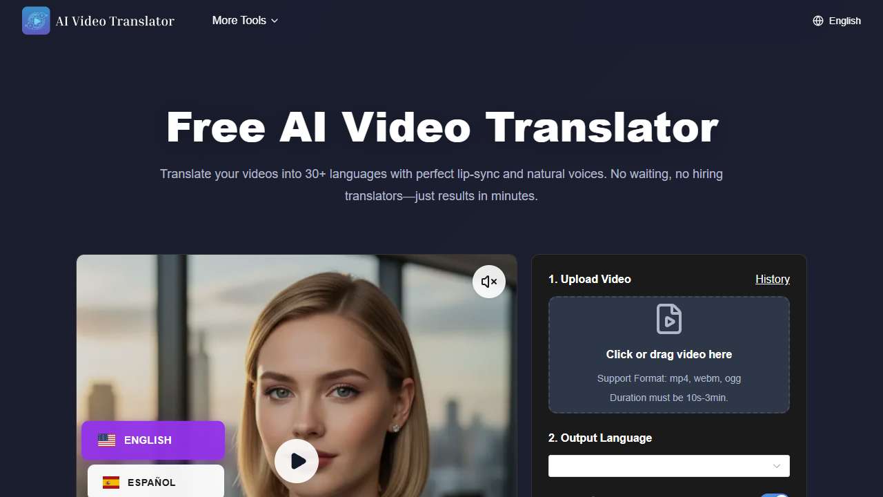 AI Video Translator – Free Video Translation Tool (No Sign-Up)