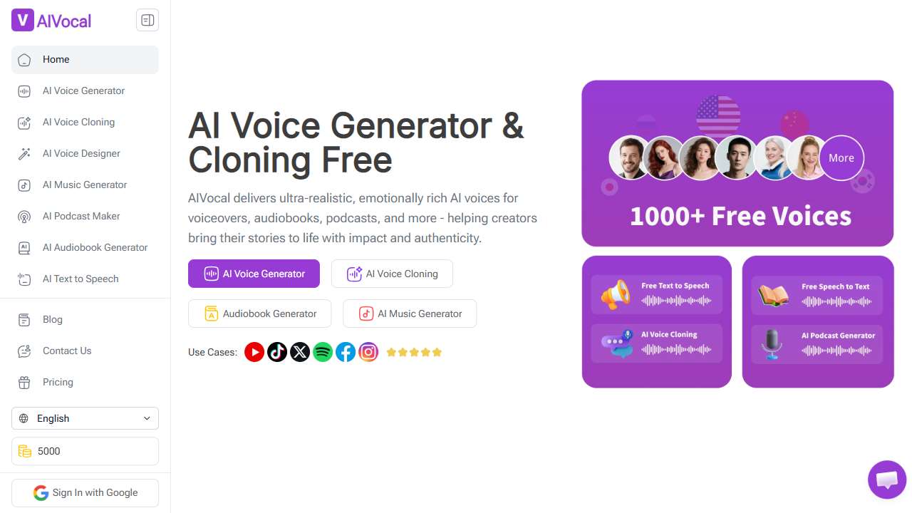 AI Voice Generator by AIVocal