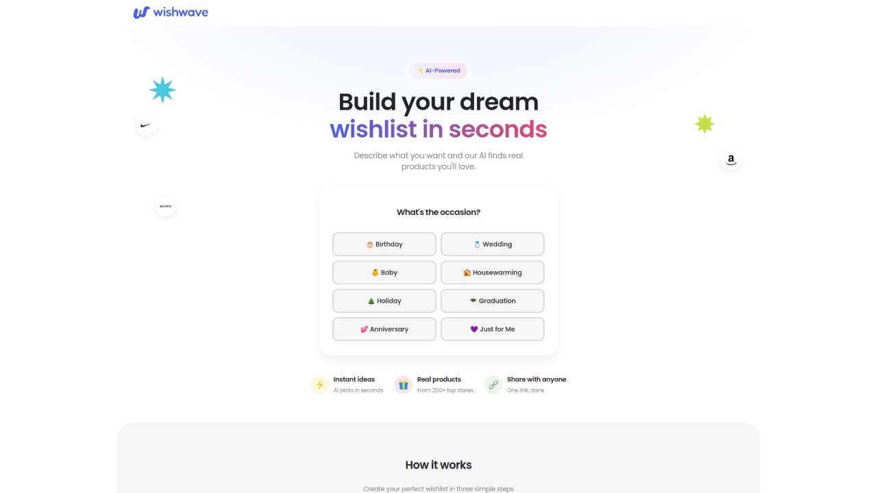 AI gift finder by wishwave