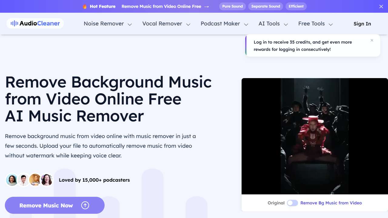 AudioCleaner AI & 8211  remove background music from video online free