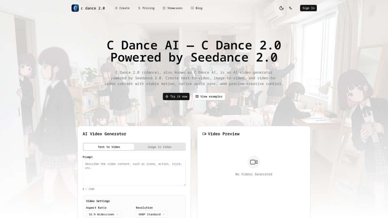 C Dance AI — C Dance 2.0 Powered by Seedance 2.0