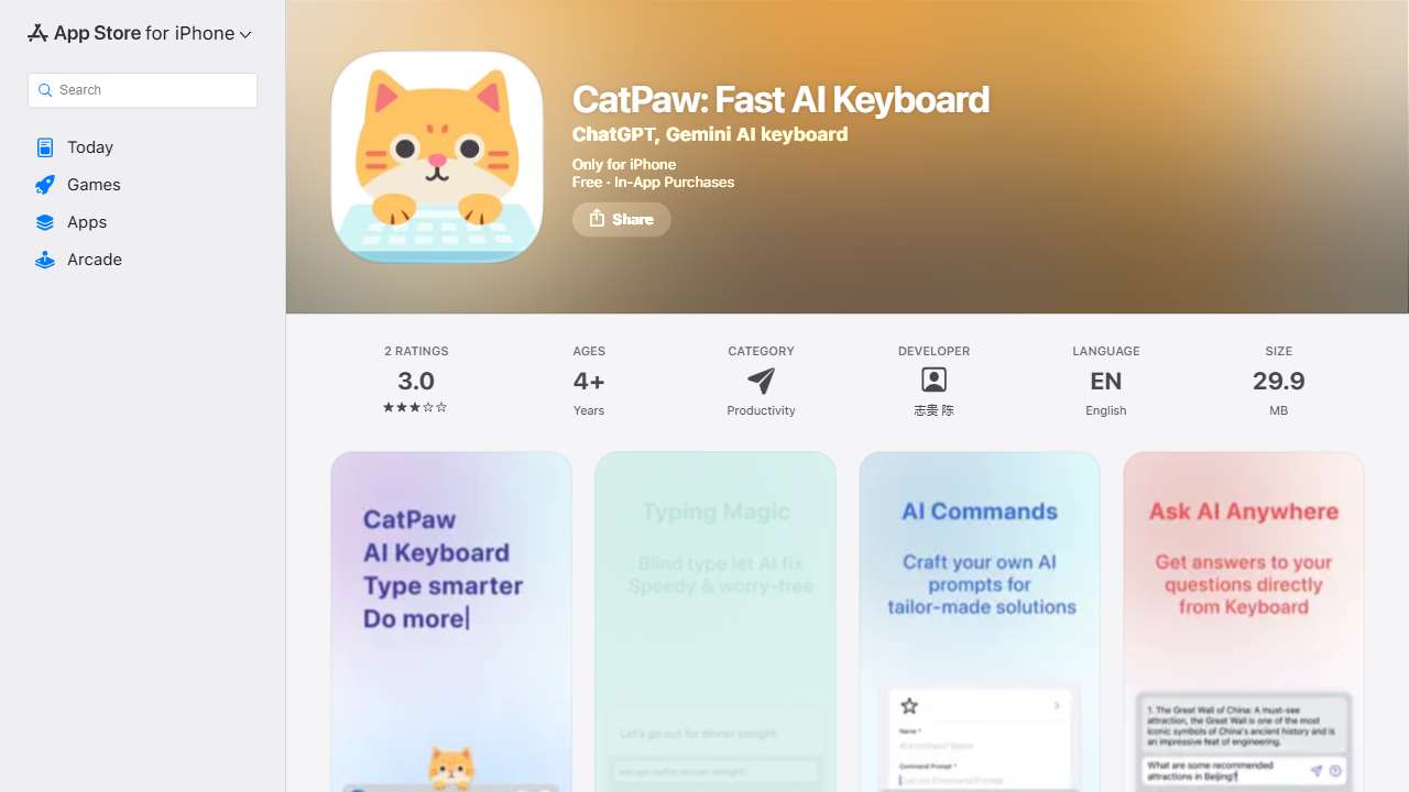 CatPaw: Fast AI Keyboard