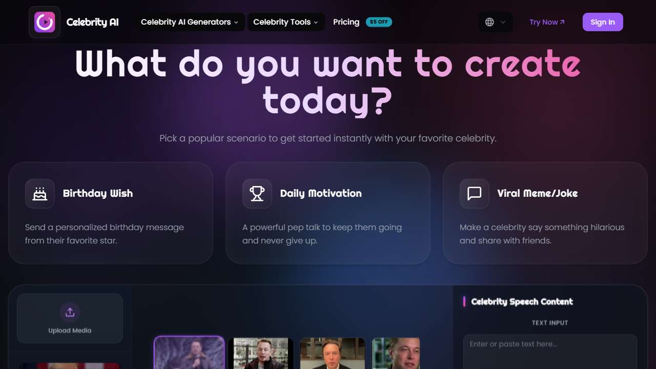 Celebrity AI Generator - Create AI Videos & Voice Cloning