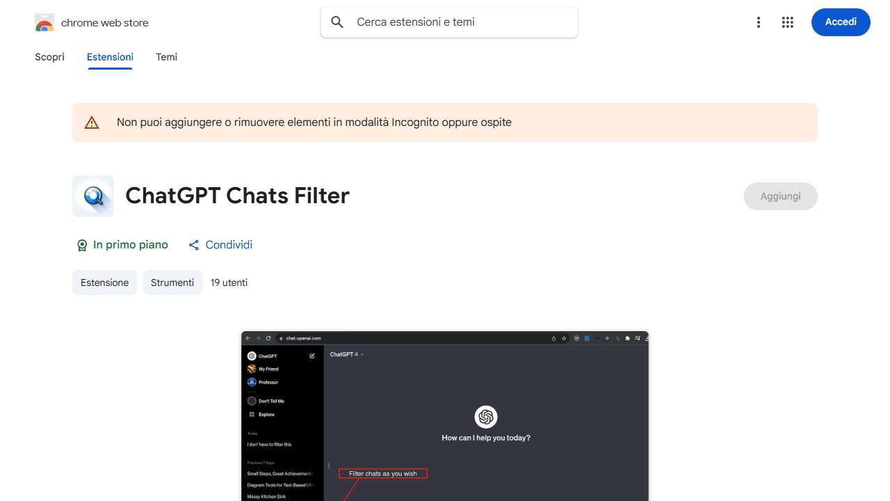 ChatGPT Chats Filter