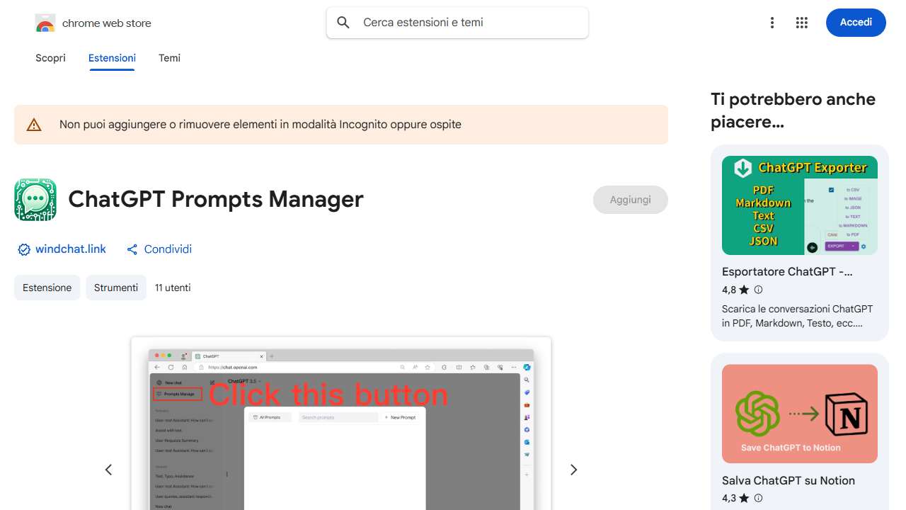 ChatGPT Prompts Manager