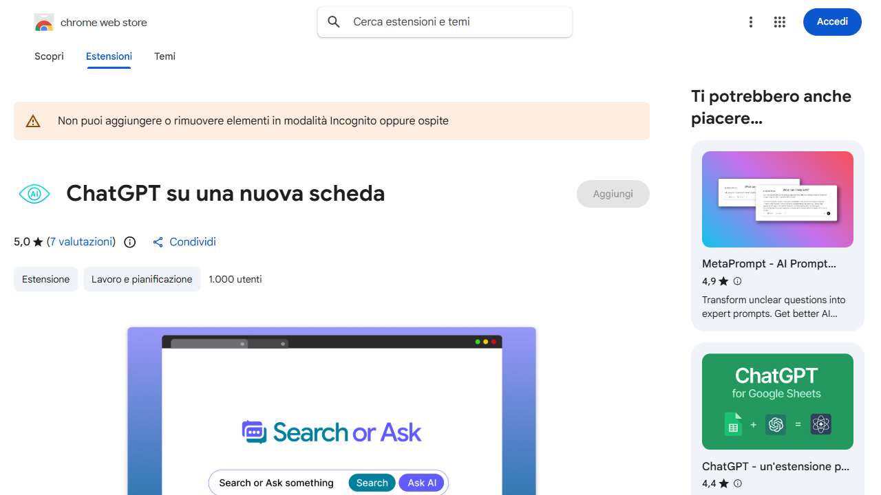 ChatGPT on New Tab Extension