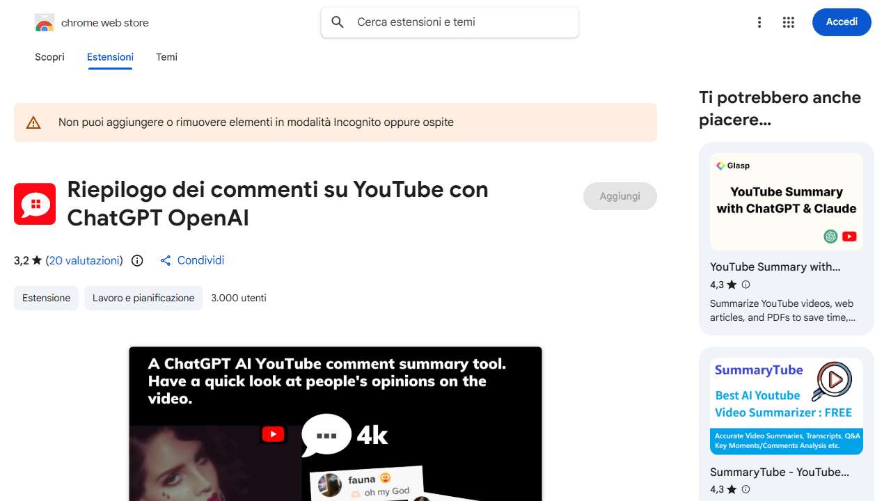 ChatGPT with YouTube videos comment summary generator