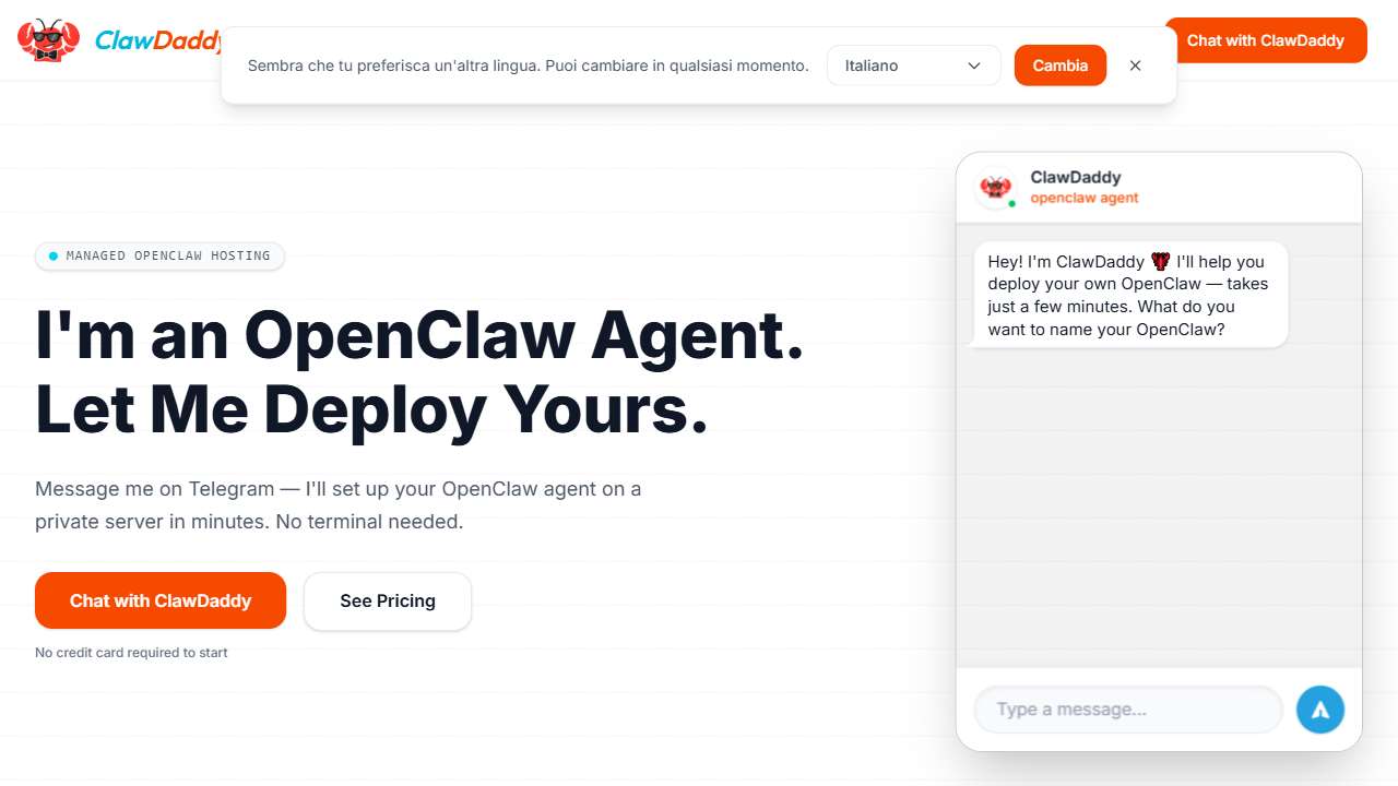 ClawDaddy Managed Hosting for OpenClaw