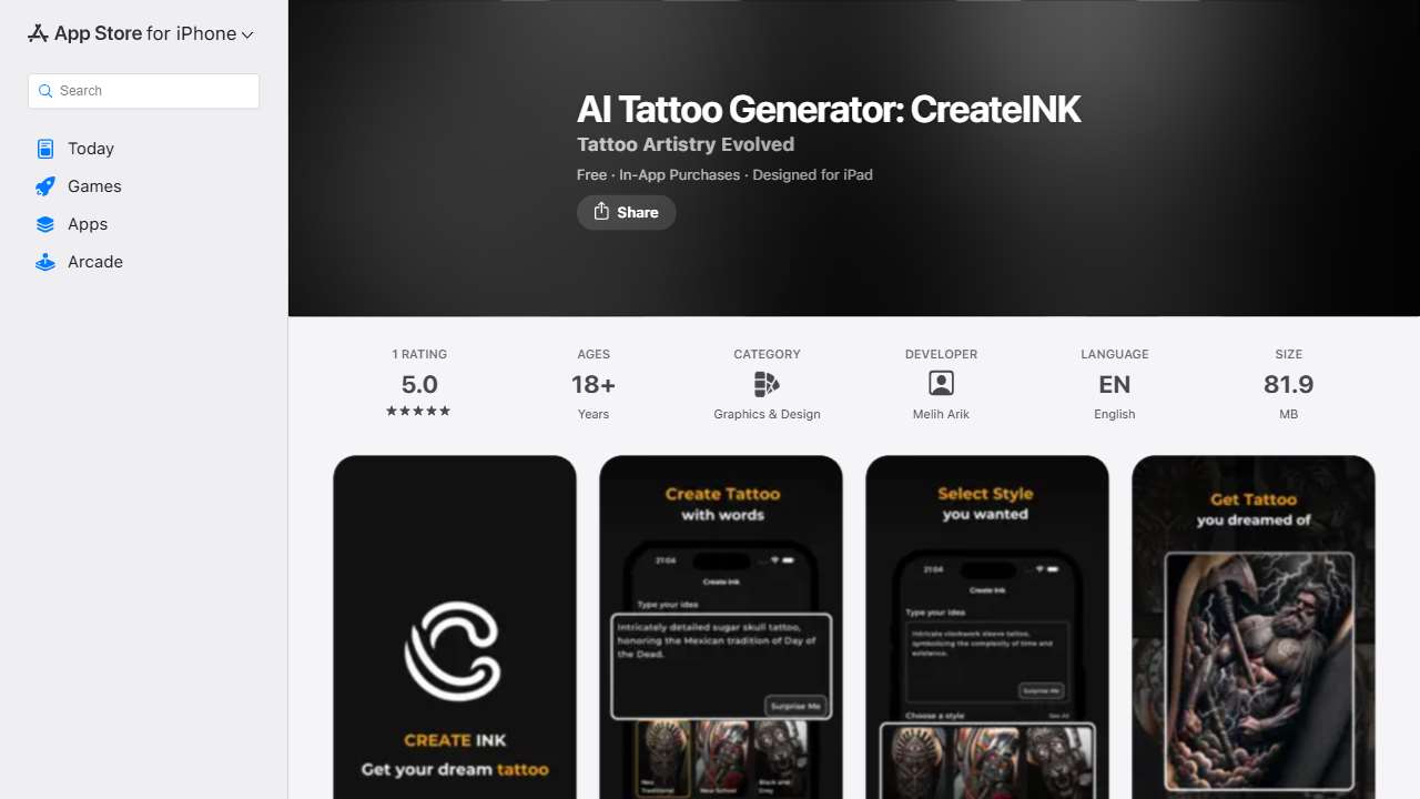 CreateINK: AI Tattoo Generator