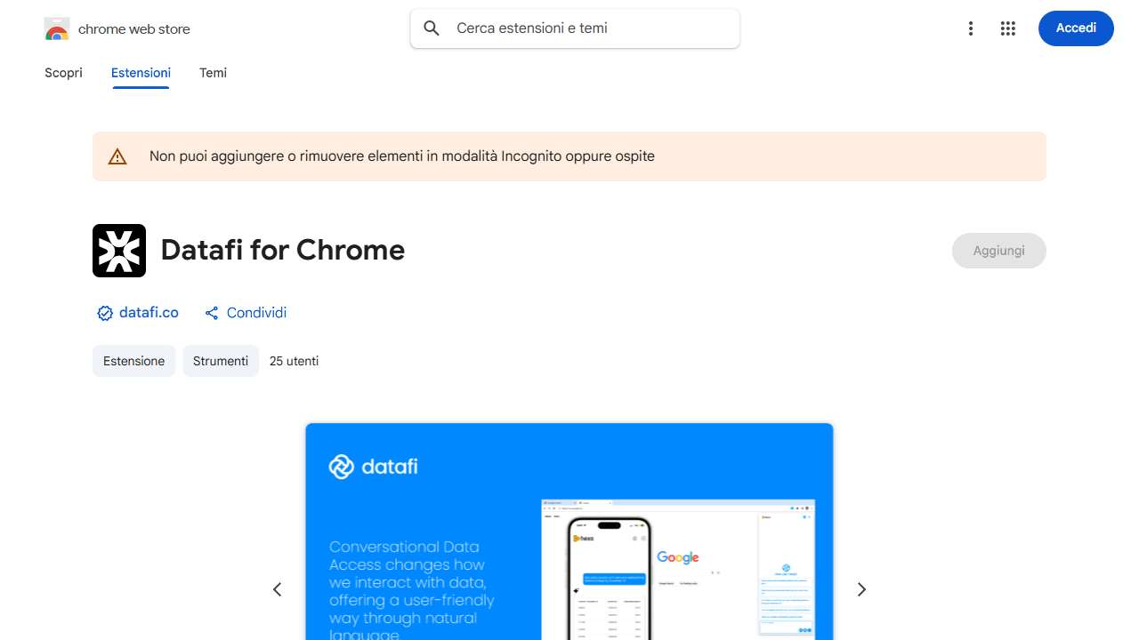 Datafi for Chrome Extension