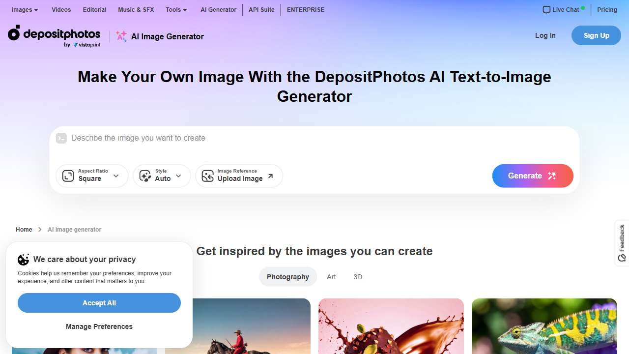 Depositphotos AI Image Generator
