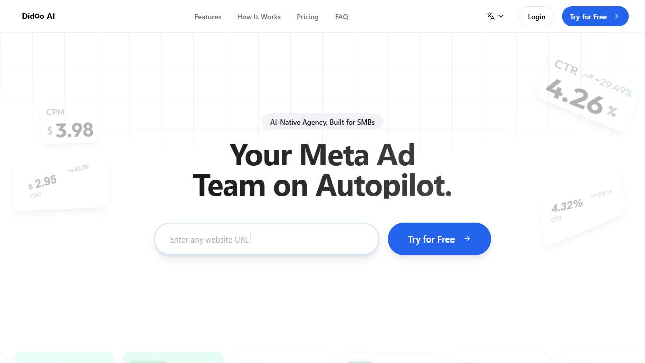 Didoo AI - URL in, Meta ads out. One Click to Outperform.