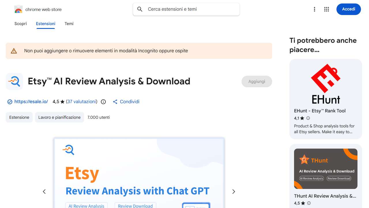 Etsy AI Review Analysis & Download Tool