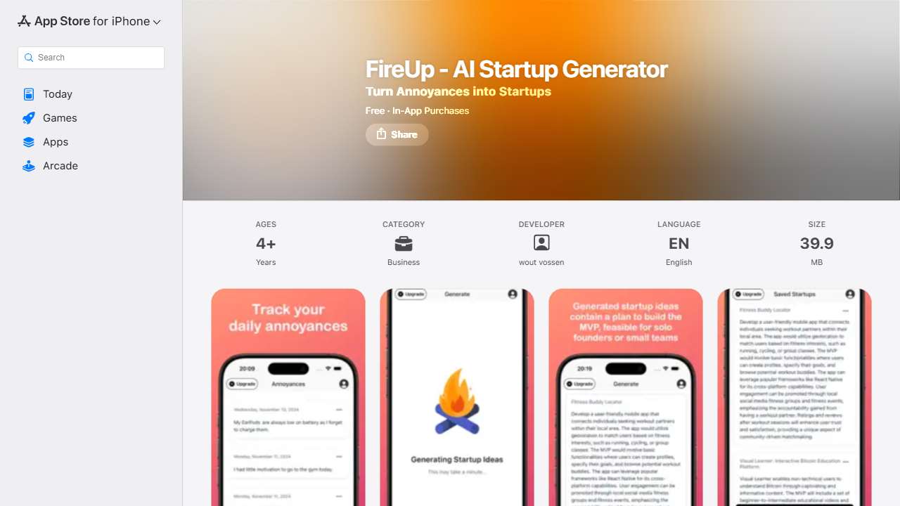 FireUp - AI Startup Generator