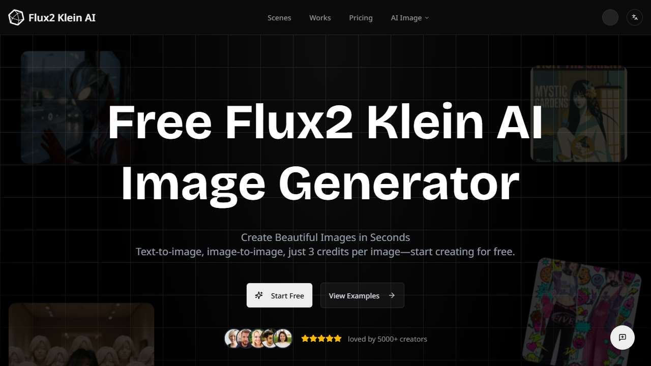 Flux2 Klein AI Image Generator — Ultra-Fast Sub-Second Generation & Editing, Multi-Model Playground