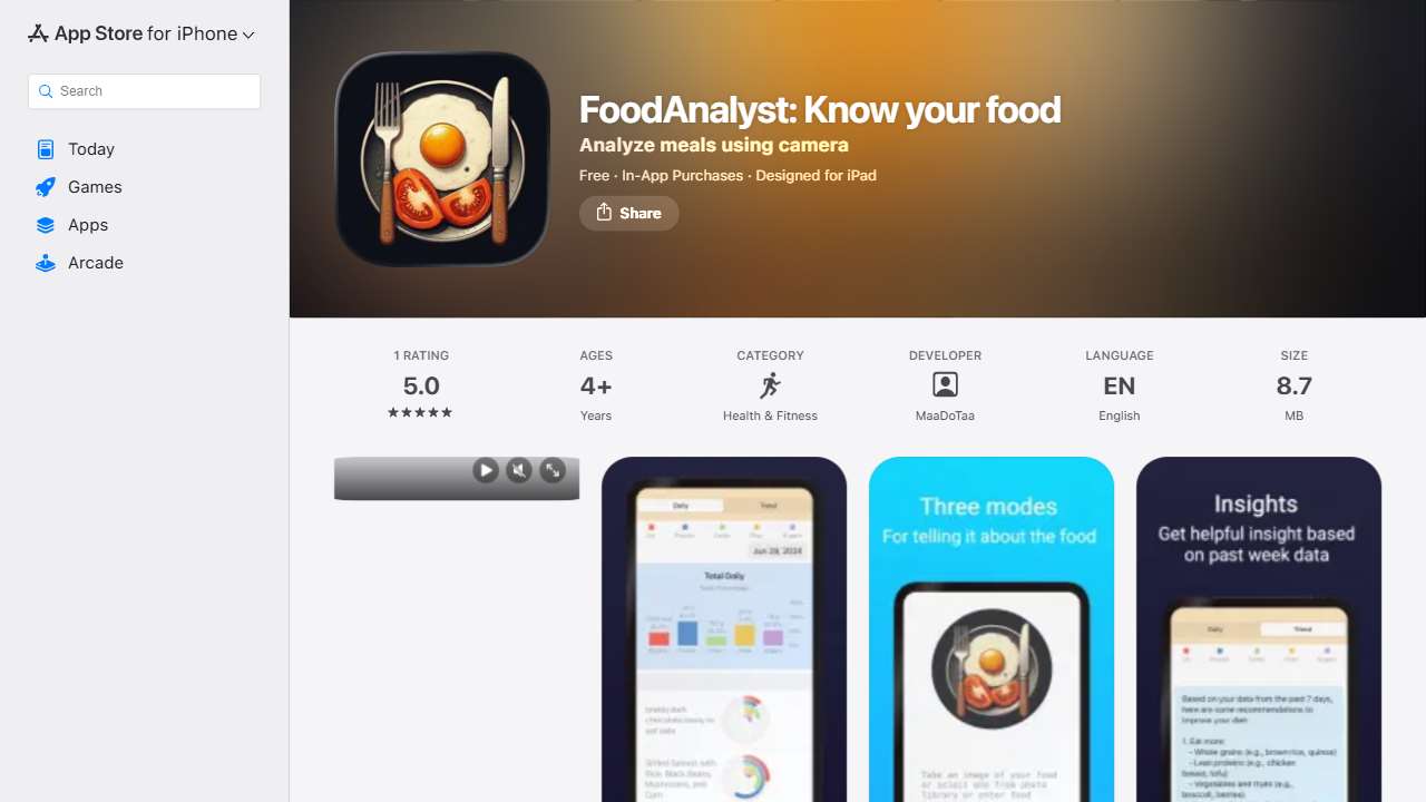 FoodAnalyst: Know your food
