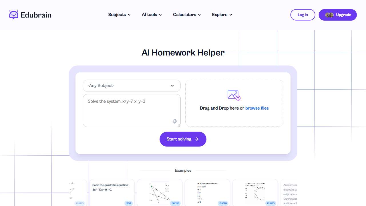 Free AI Homework Helper, No Sign-Up - Edubrain.ai