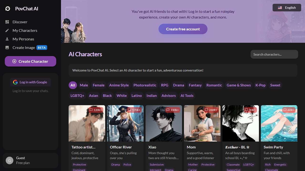 Free AI Roleplay Characters and Chatbots | PovChat AI