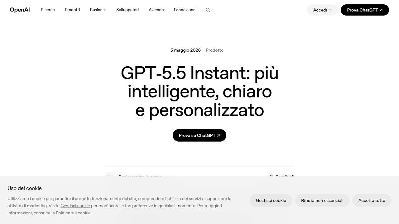 GPT-5.5 Instant: più intelligente, chiaro e personalizzato