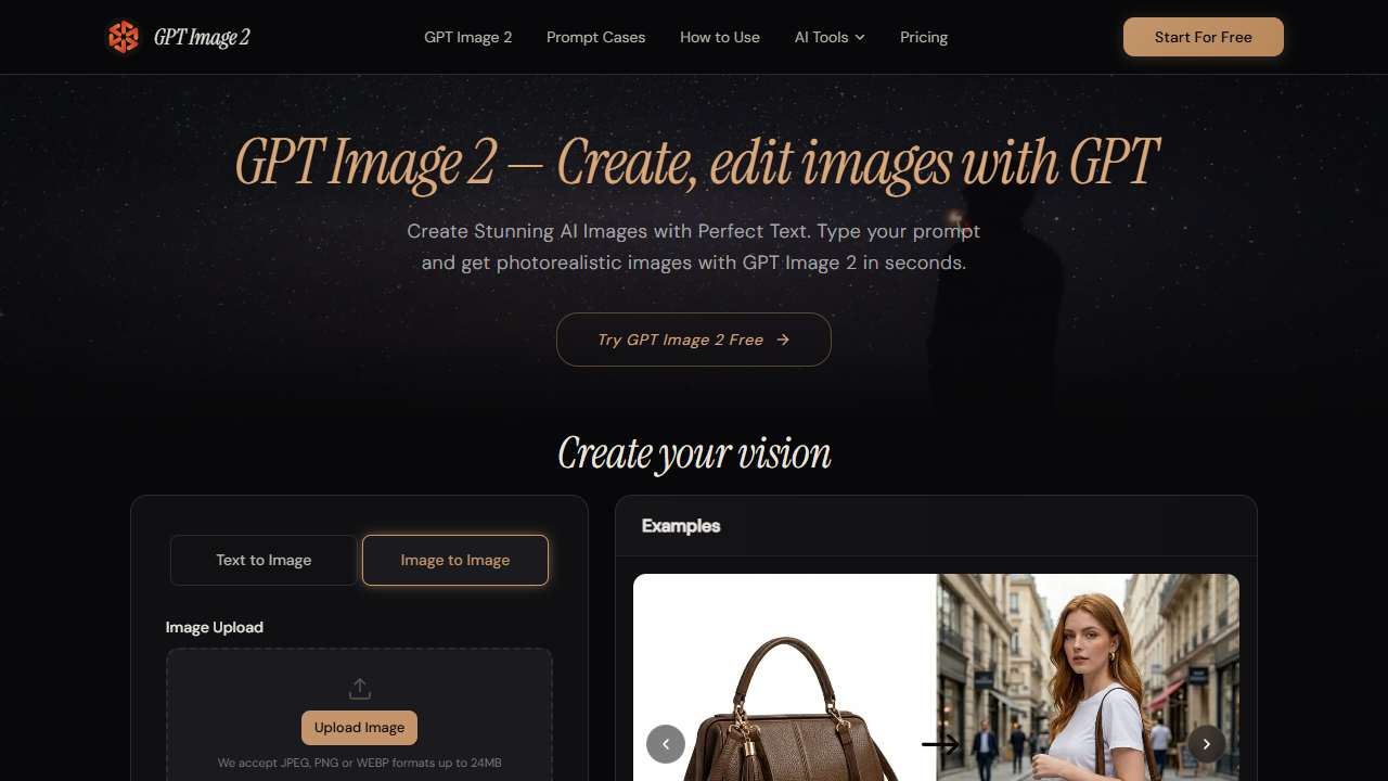 GPT Image 2 — Free AI Image Generator - Photo Editor