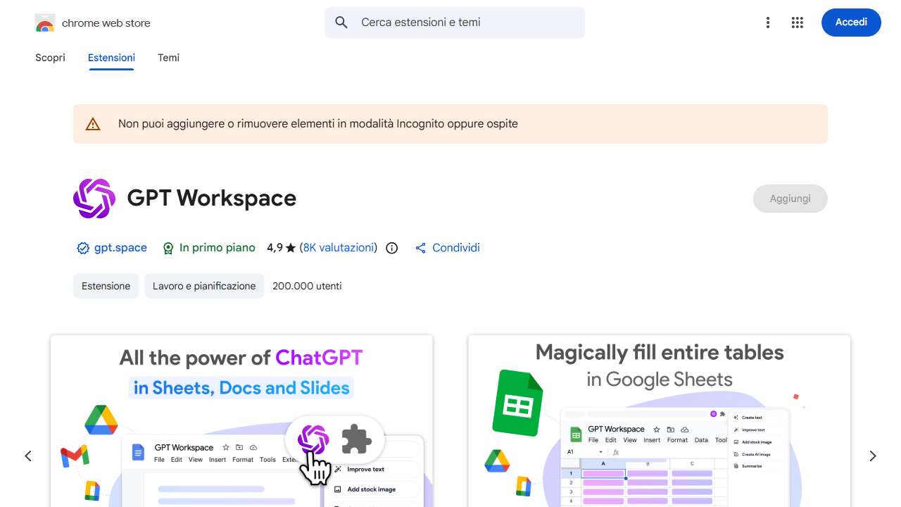 GPT for Google Sheets™ Docs™ and Slides™