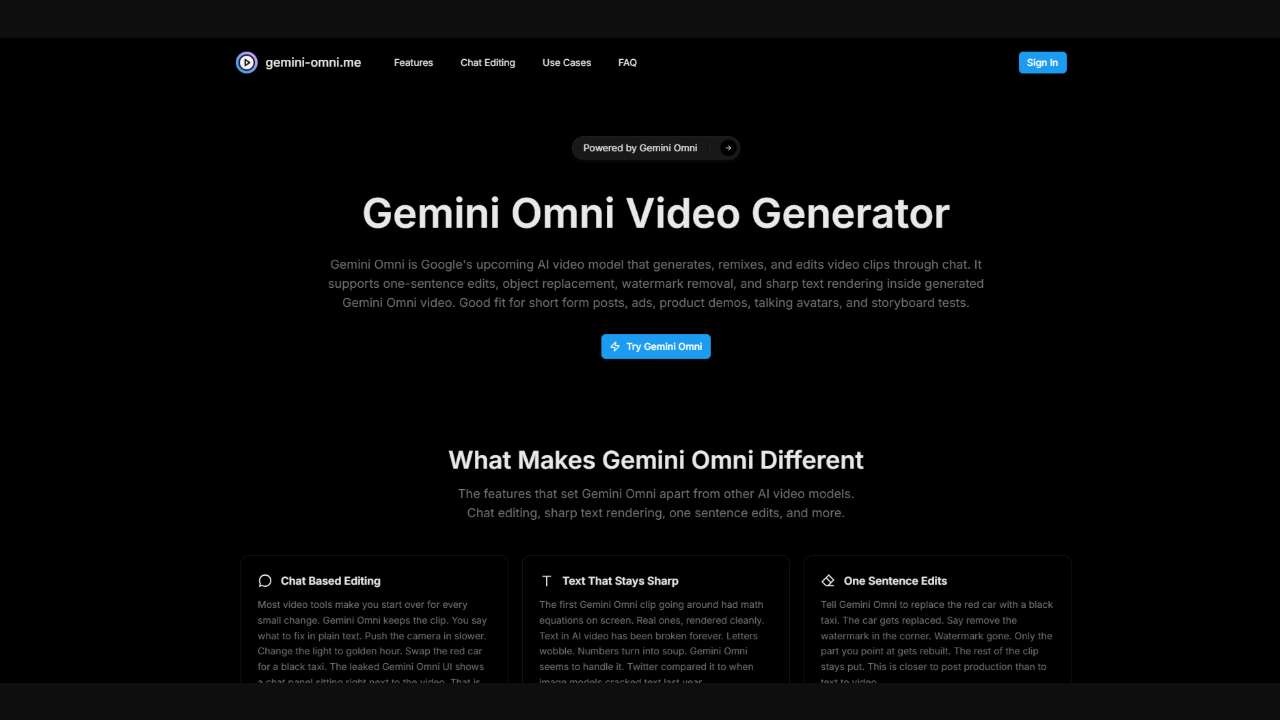 Gemini Omni AI Video Editor