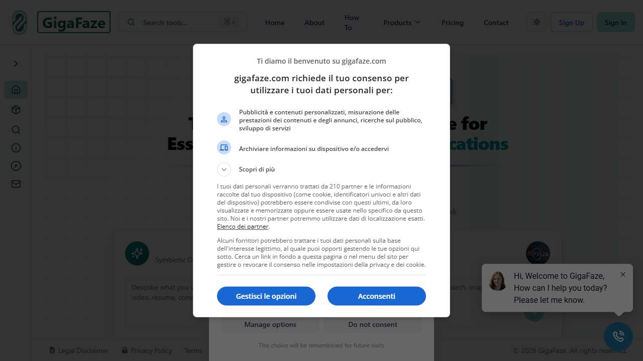 GigaFaze all in one AI Tools Agents Applications Website