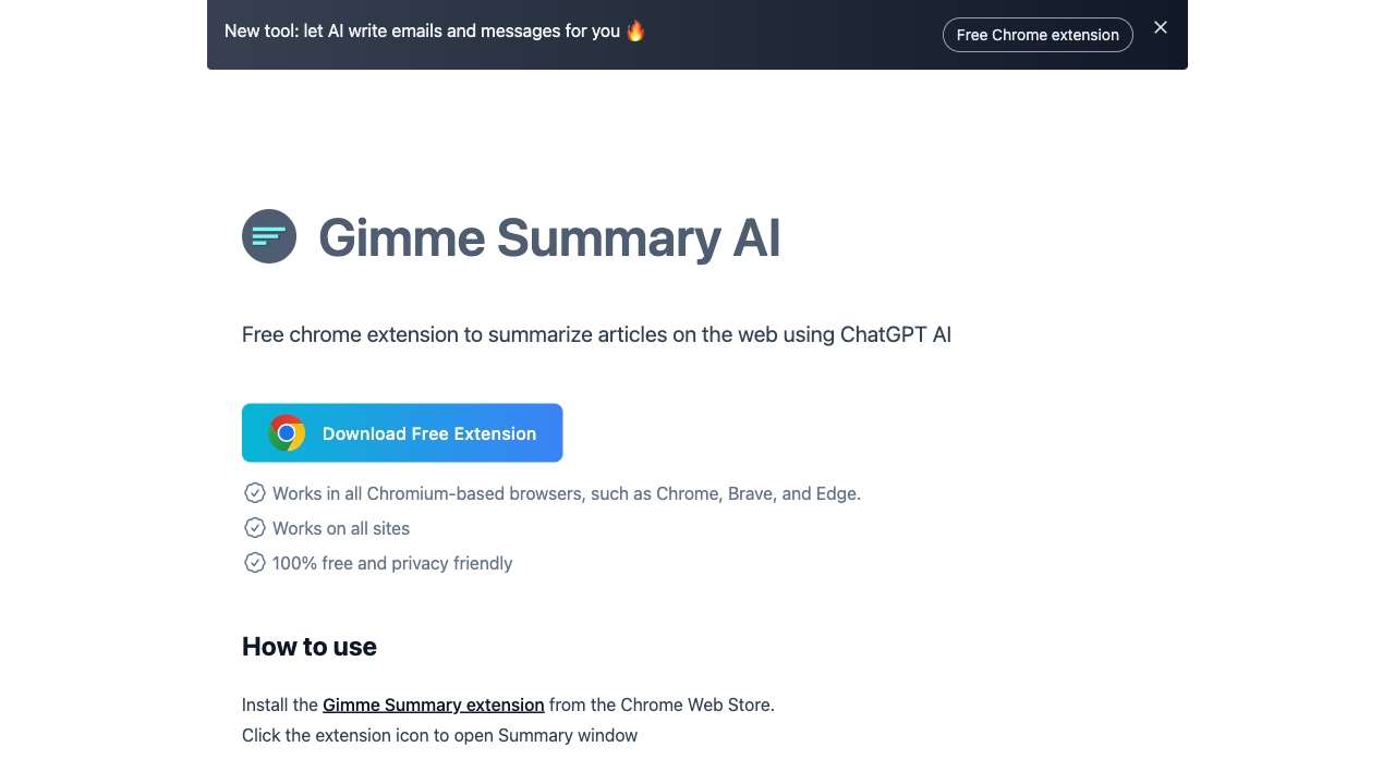 Gimme Summary AI & ChatGPT Writer