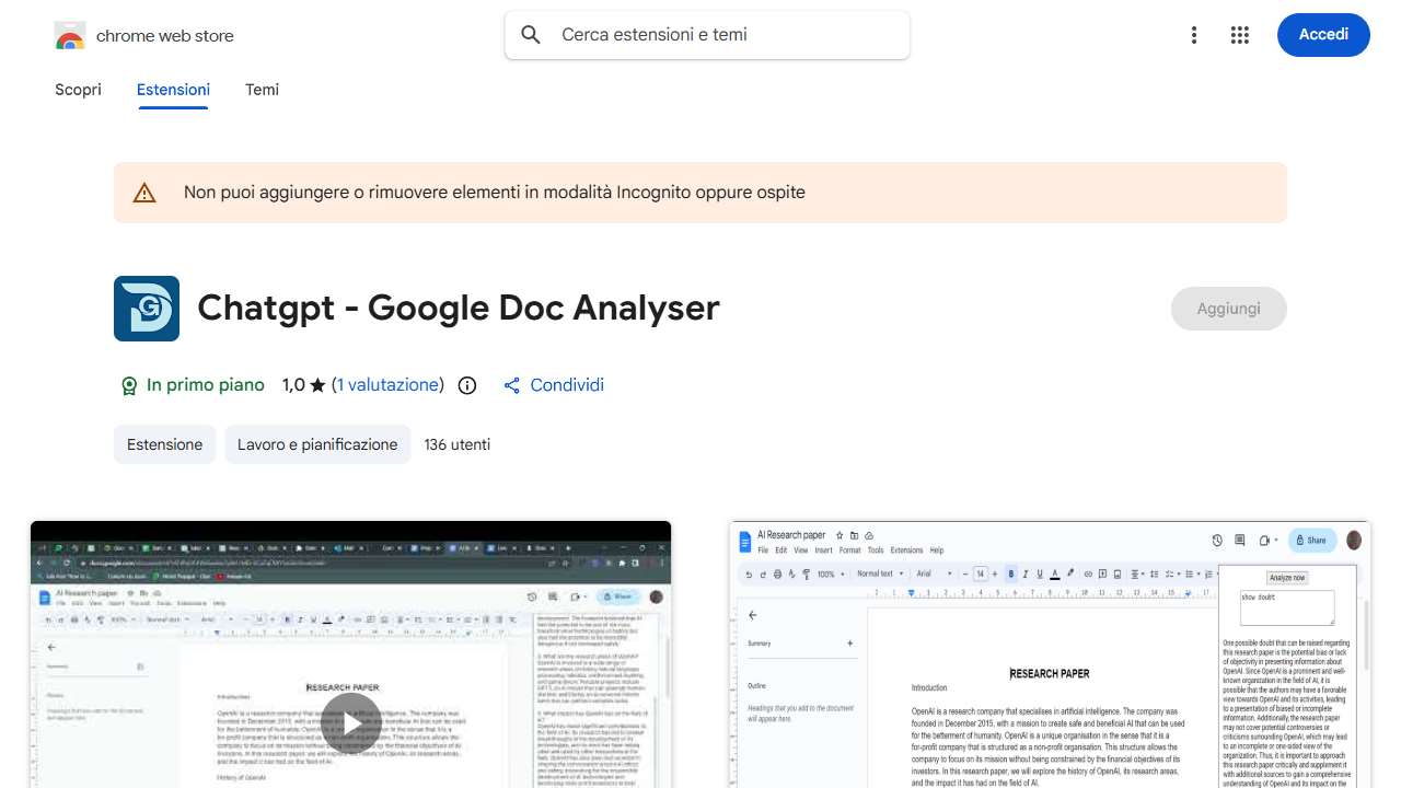 Google Documents Analyzer Extension