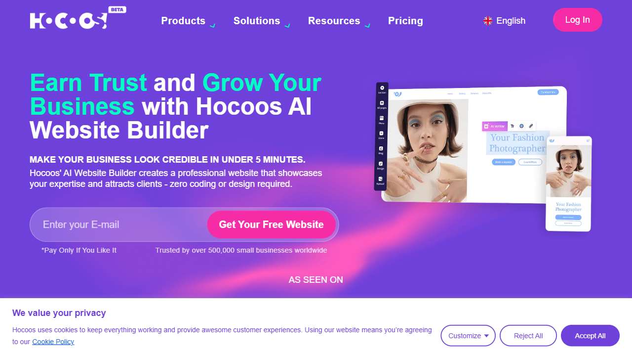 Hocoos AI Website Builder