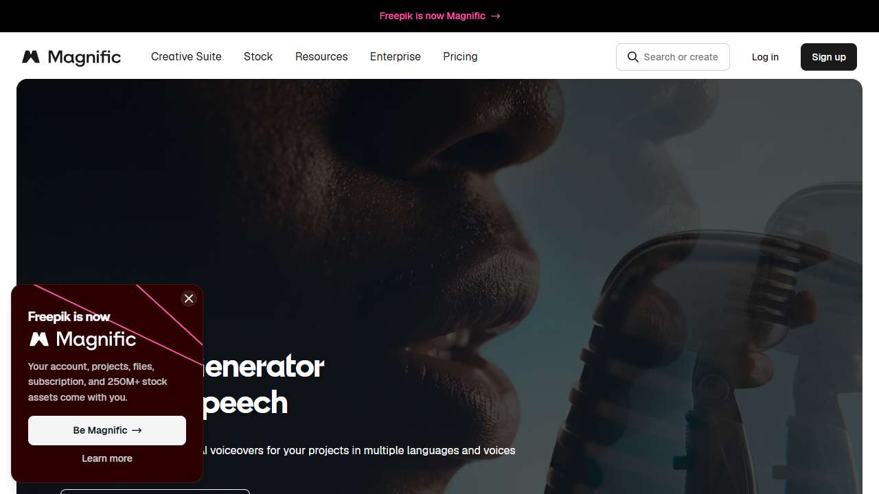 Magnific AI Voice Generator