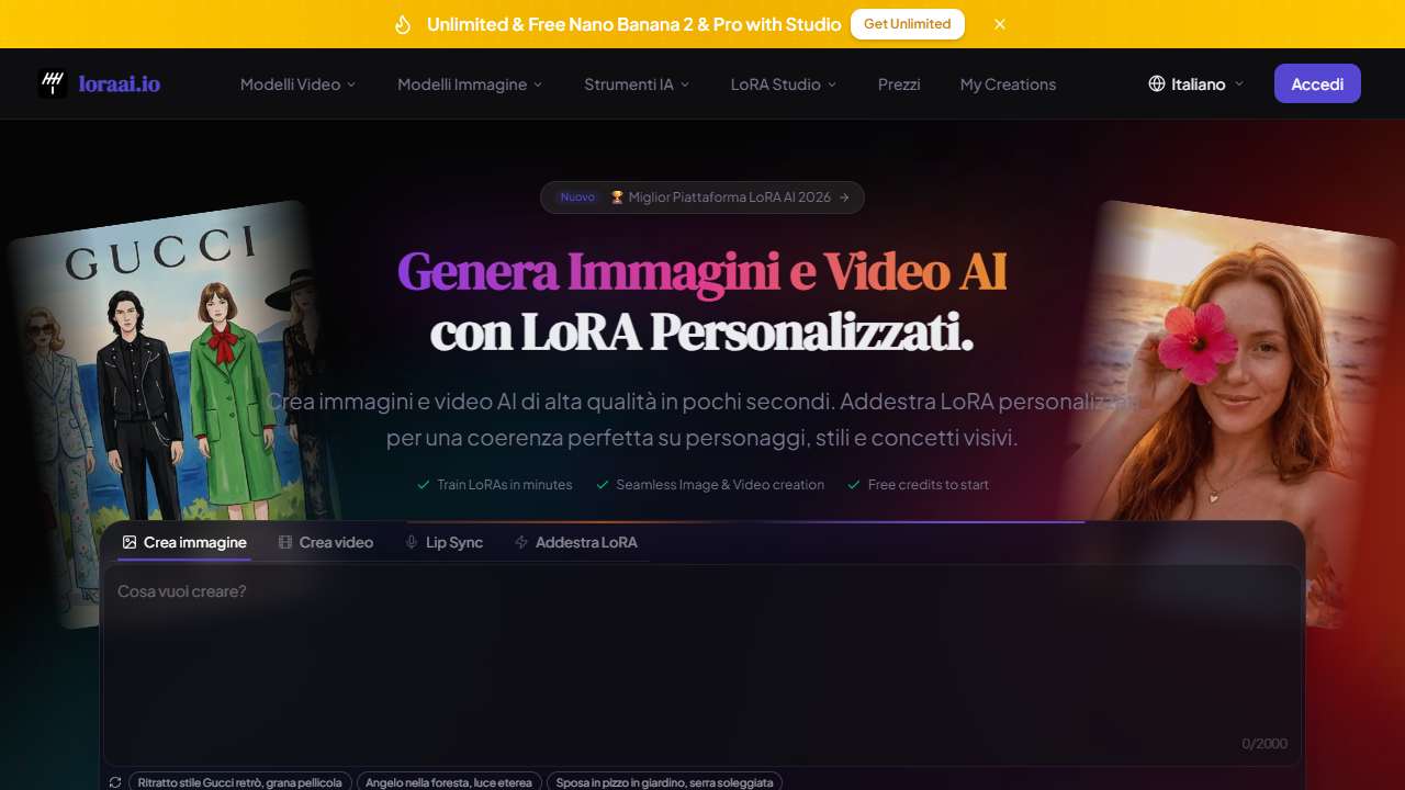 Miglior Generatore di Immagini LoRA AI | Piattaforma Flux LoRA N°1