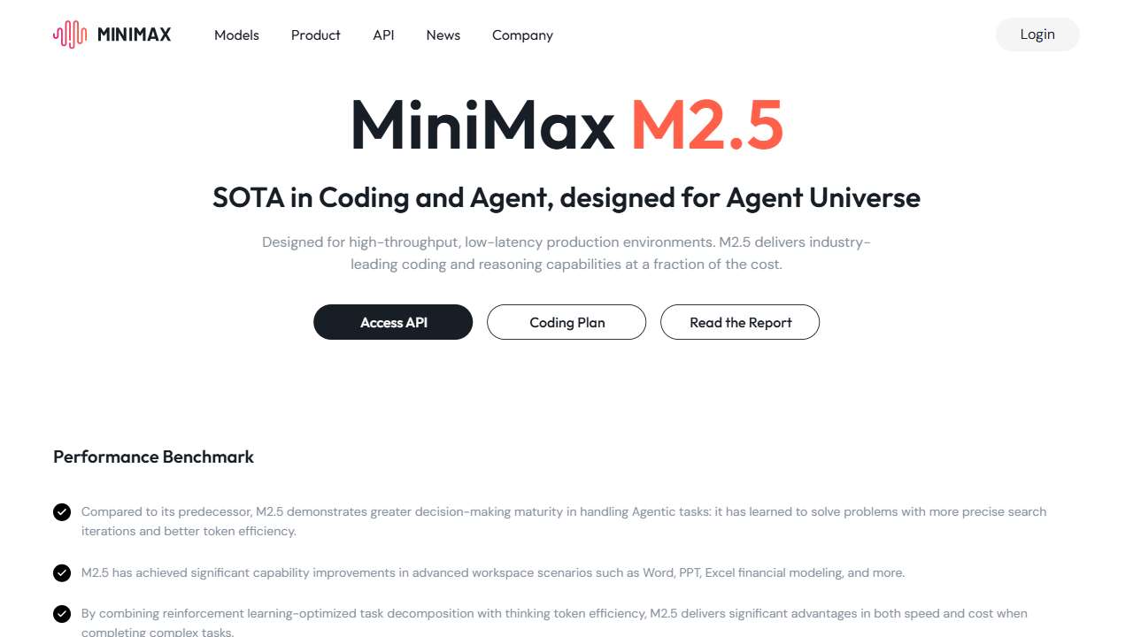 MiniMax M2.5 - SOTA in Coding and Agent, Designed for Agent Universe