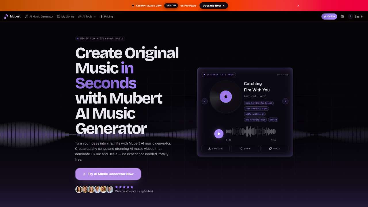 Mubert AI Music Generator