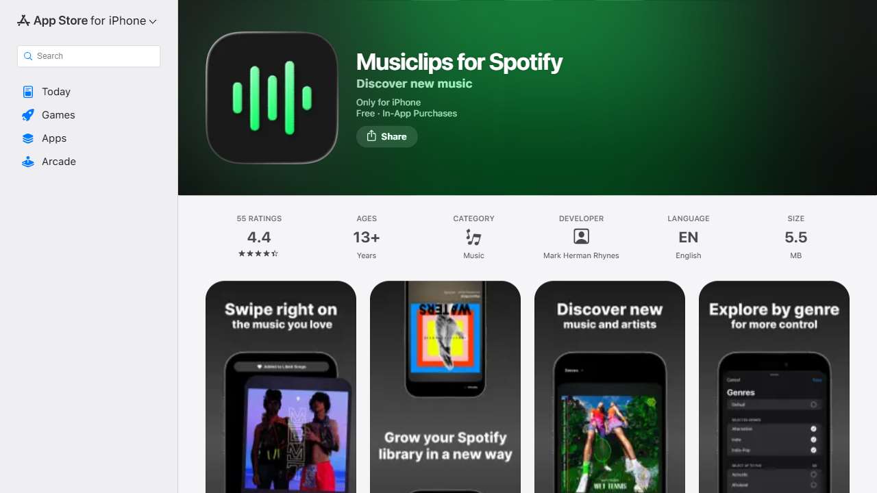 Musiclips for Spotify