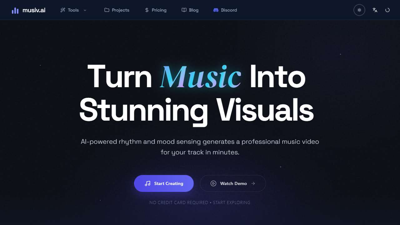 Musiv - AI Music Video Generator | Create Stunning MVs