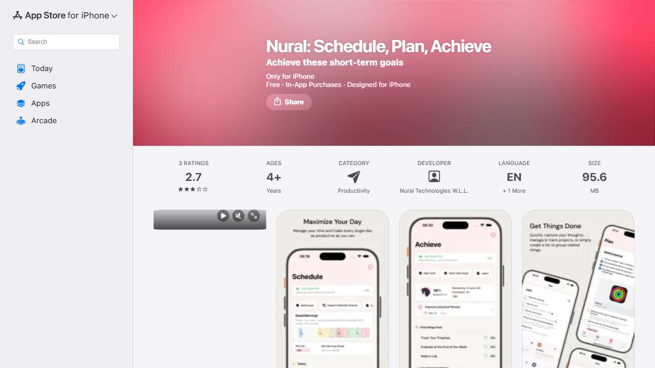 Nural: Schedule, Plan, Achieve