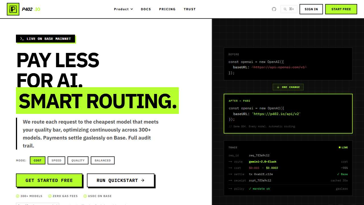 P402 Router | x402 Payment Infrastructure