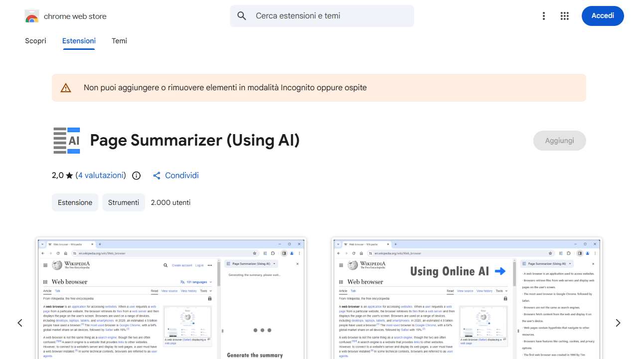 Page Summarizer using AI