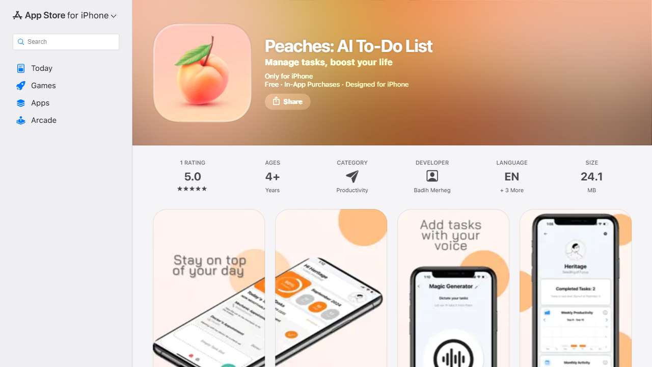 Peaches: AI To-Do List