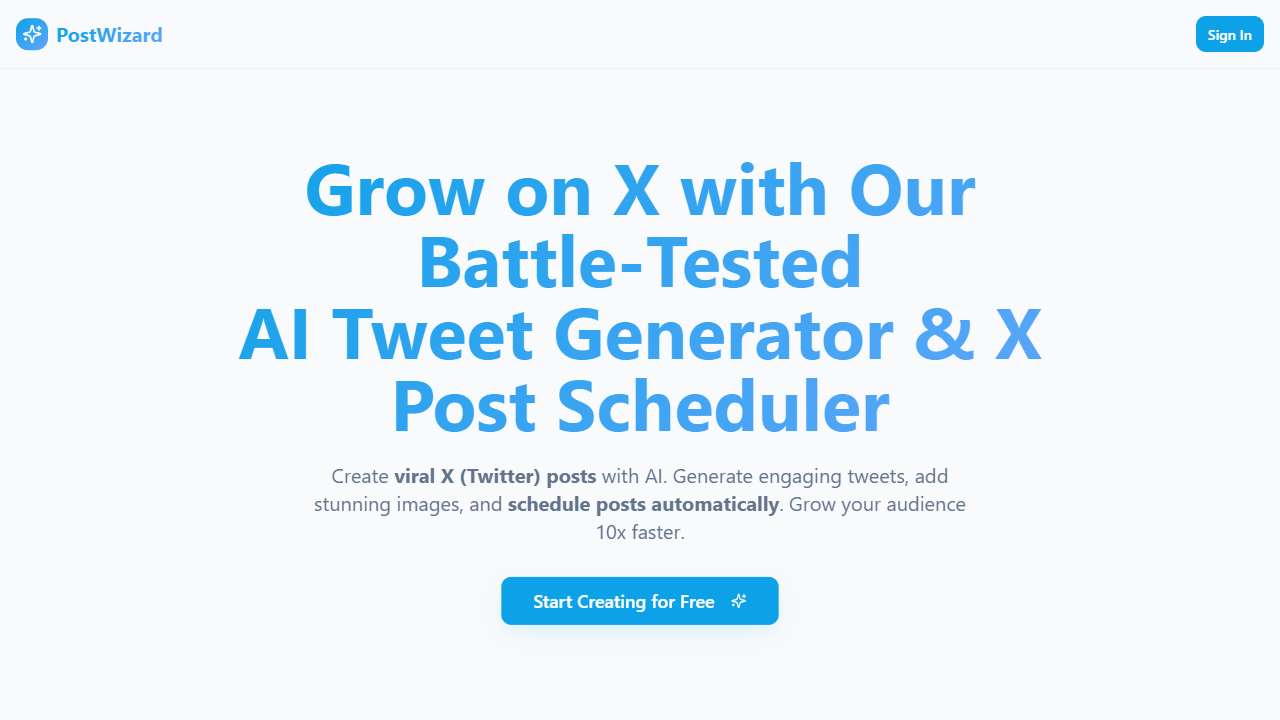 PostWizard - AI Tweet Generator & X Post Scheduler
