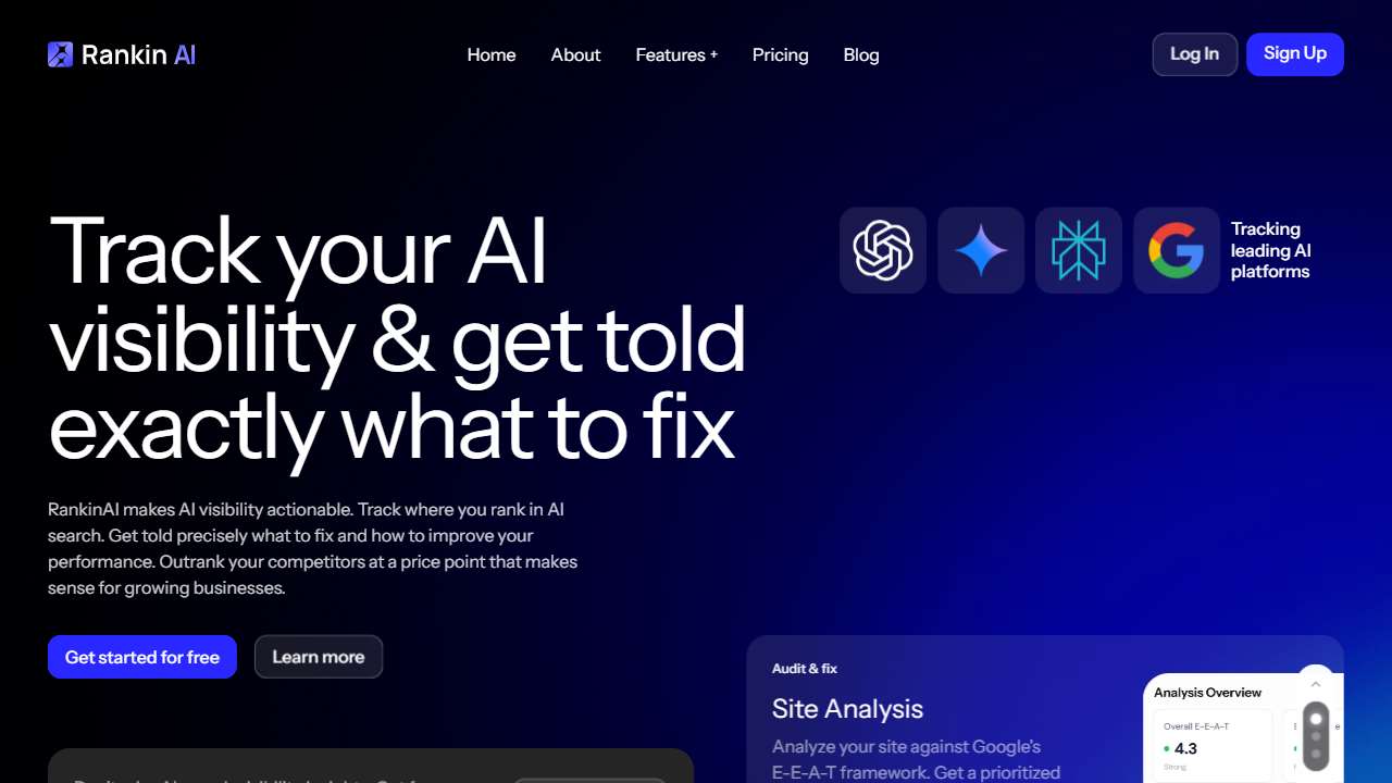 Rankin AI | AI Visibility Tool to Track & Optimize for AI Search