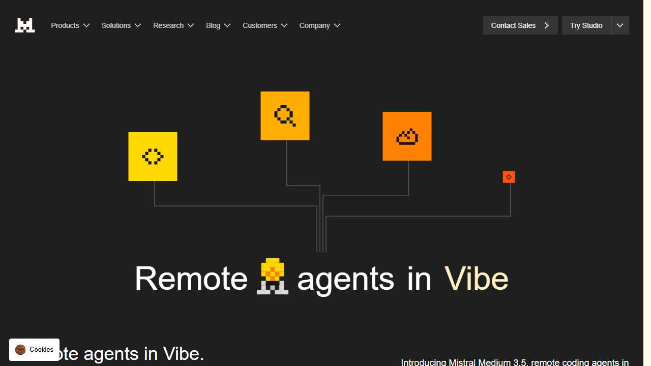 Remote agents in Vibe. Powered by Mistral Medium 3.5. | Mistral AI