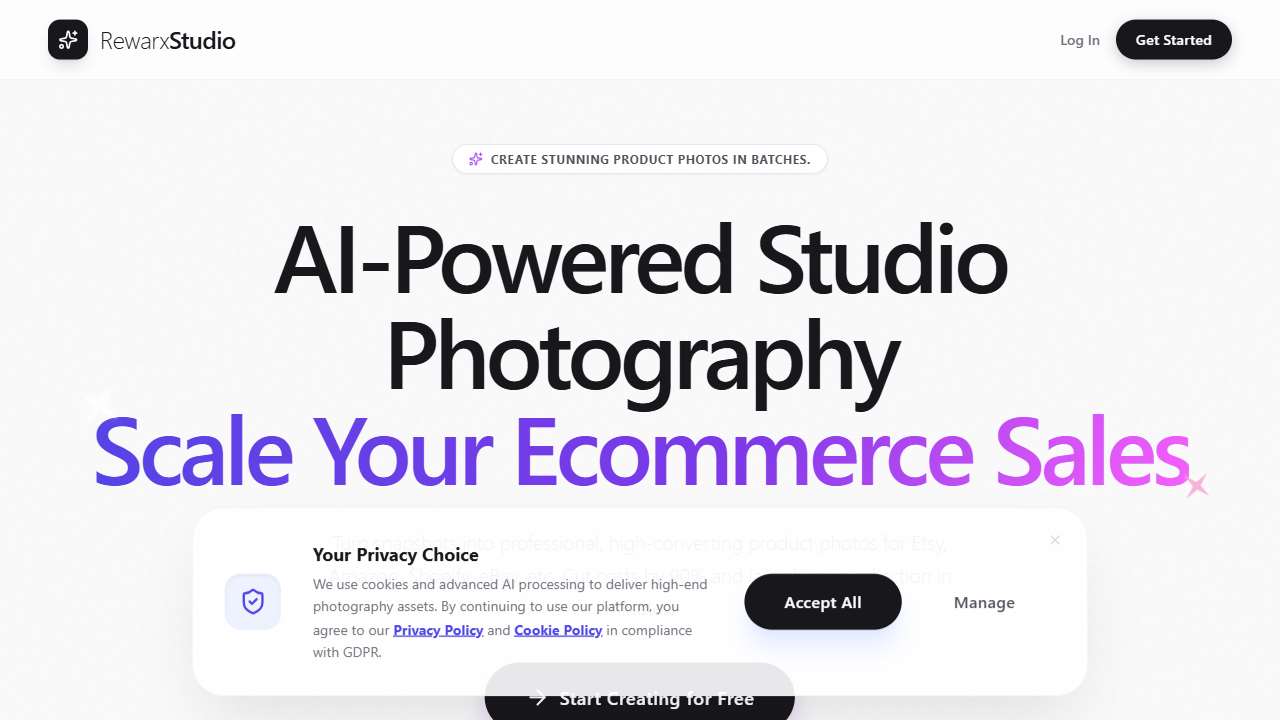 Rewarx Studio - AI Product Photography & Virtual Studio